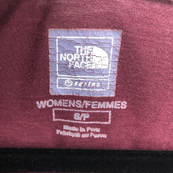 The North Face Womens S/P Purple Wine Long Sleeve V-Neck Cotton Shirt Scroll - Picture 3 of 6
